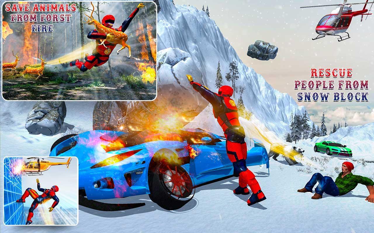 Flying Robot Rope Speed Hero - Rescue Mission