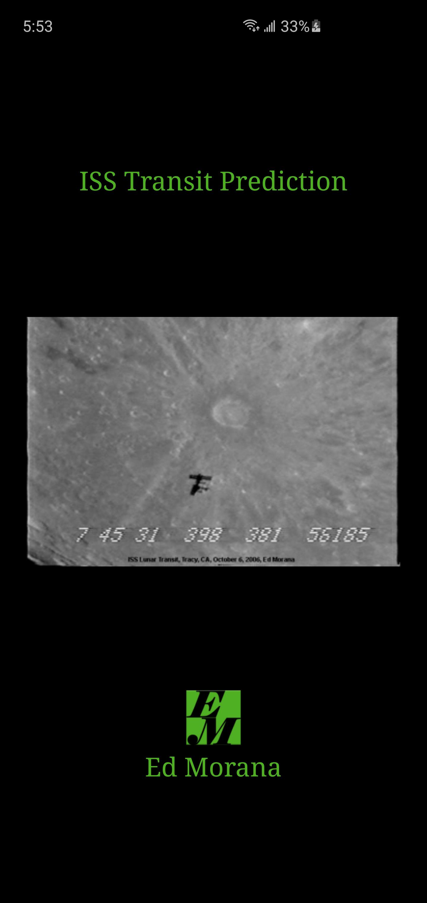 ISS Transit Prediction